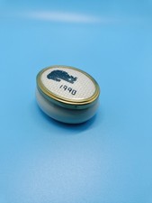 Vintage 1990 Framecraft Oval Shape Small Porcelain Box Brass Lid 5 x 4 x 3cm