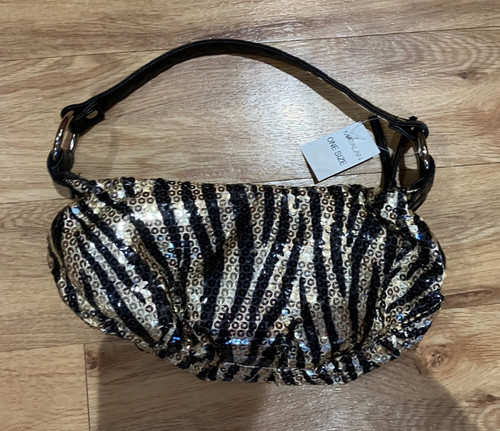 Sequin handbag black gold - sequin,