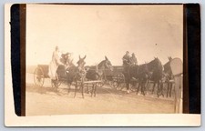 Antique horse drawn wagons and