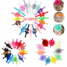 UK 10-20pcs Elastic Baby Headdress Kids Hair Band Girls Bow Newborn Headband