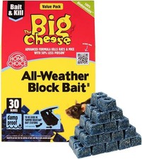 30 x 10g Blocks STV Big Cheese All-Weather Poison Bait Rat Mouse Mice  Killer UK
