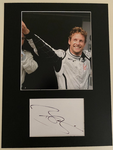 Jenson button hand signed - button,