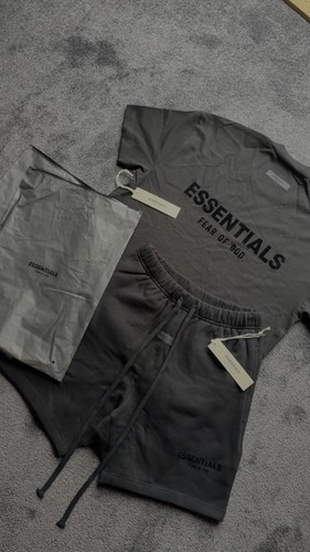 Black essentials short set - black,