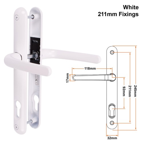 Composite door handle pair - composite,
