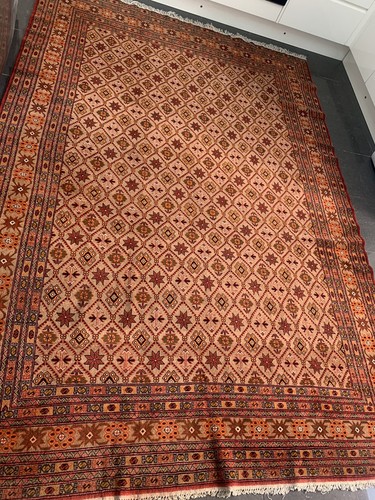 Large hand knotted afghan - hand,