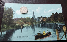 Great Marlow & Weir nr Bourne End  Rowing Boats, River Thames Shurey's Postcard 