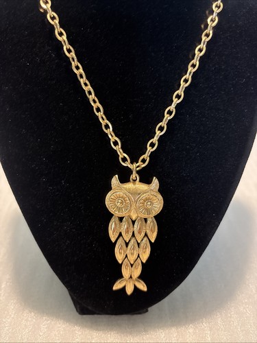 Vintage owl necklace - owl,