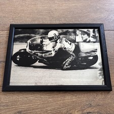 Rare Vintage Kenny Roberts Yamaha 750 Framed Mirror Motorcycle Motorbike Racer