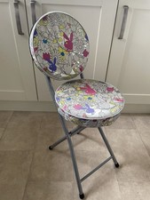 Playboy Stool Make Up Chair Y2k Tiktok Tatt Multi Colour Silver 79cm Tall