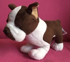 Ganz Webkinz Boston Terrier Dog Brown White Soft Plush Toy 9” HM722