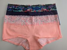 Ex catalogue Knickers Size 12, Pack Of 2. 1 coral 1 blue with colourful lace top