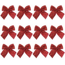 Christmas 12 Mini Tinsel Bows
