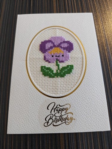 Handmade cross stitch card - stitch,