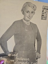 Lavenda 149 Knitting Pattern Vintage Used  Ladies Twin Set 38-40in Chest 2ply
