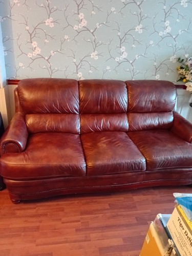 Leather sofa seater brown - sofa,