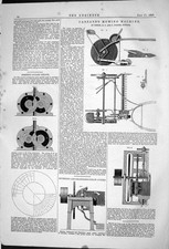 Old Print 1868 Garrard Mowing Machine Turner Ipswich Behren Rotary Engine 19th