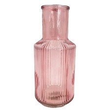 Pink Tall Ribbed Narrow Glass