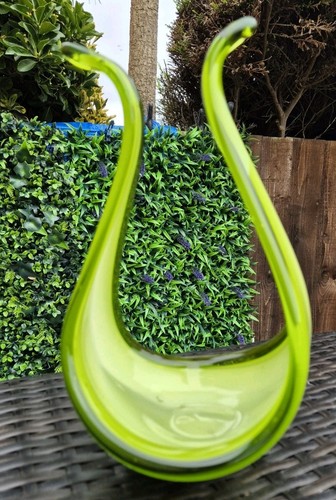 Vintage green art glass - art,
