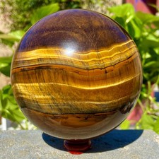 4.45LB Natural Tiger's eye stone quartz Sphere crystal ball rock Healing