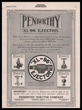 1914 Penberthy Injector Company Detroit Michigan XL-96 Ejectors Vintage Print Ad