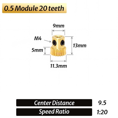 Module 20t 60t gear copper - 60t,