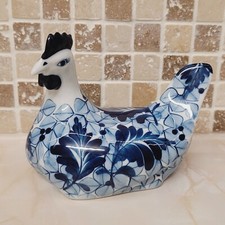 Librasco Porcelaine De Philippines Blue And White Ornamental Hen