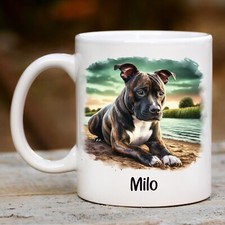 Personalised Staffordshire Bull Terrier Dog Mug, Pet, Dog Lover, Gift Present