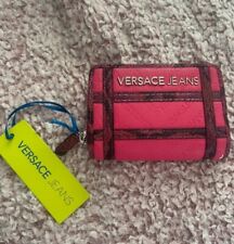 Versace Jeans BNWT Wallet Womens Logo Zip Araund Purse Red Genuine Authentic 