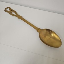 Vintage Brass Large Fire Spoon Length 45 cm x 9 cm Reclaimed 