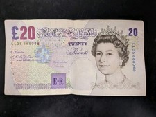 BANK OF ENGLAND 20 POUND BANKNOTE LOWTHER (1999 - 2003) LL35 REPLACEMENT B387 VF