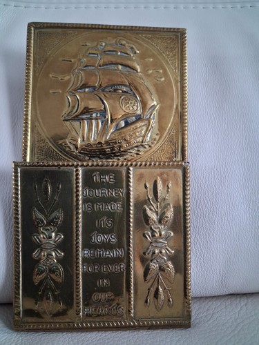 Antique brass galleon ship