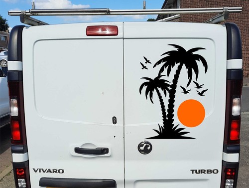 Palm tree sun car stickers - tree,