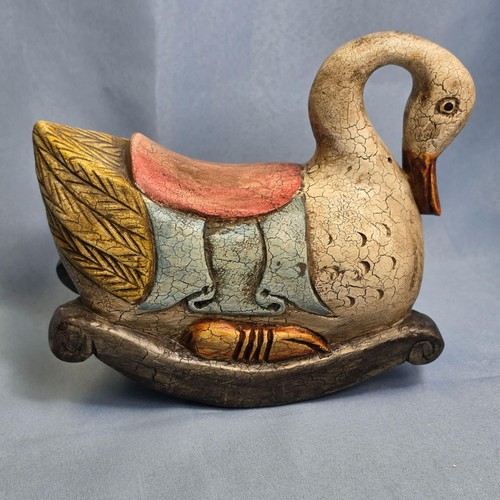 Vintage resin swan - resin, rocking
