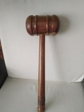 Gavel Large Turned Wood Mallet Vintage Decorative  14 inch