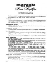 Marantz 8B Amplifier Owners Manual