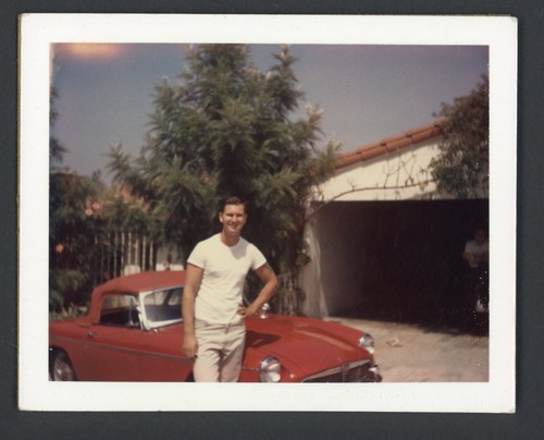 Man with red mgb - red, sports