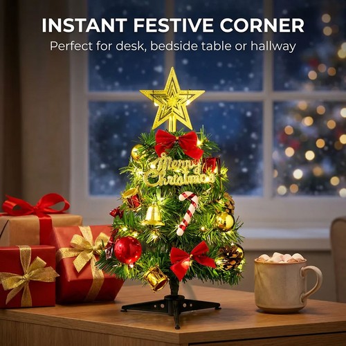 35cm mini lit christmas tree - mini,