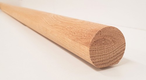 White oak mopstick round stair - white,