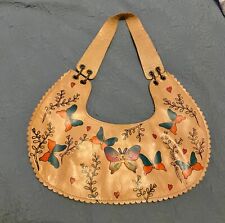 Vintage Faith Solo Leather Butterfly design handbag used. Very unusual item 