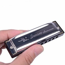 New Silver Swan Harmonica 10 Hole Key of C for Blues Rock Folk Jazz Harmonica UK