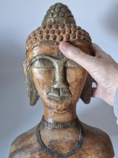 12" BURMESE WOODEN BUDDHA WITH