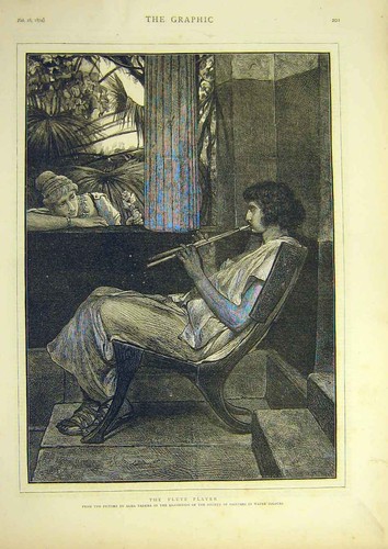 Original old antique print - old,
