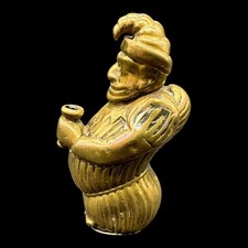 *** ANTIQUE BRASS MR PUNCH FIGURAL VESTA CASE MATCH SAFE c.1900 ***