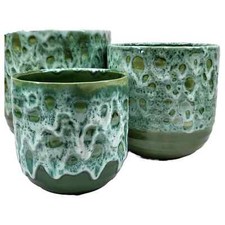 Emerald Green Reactive Glazed Ceramic Planter / House Plant Pot / Various sizes