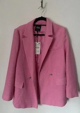 Zara Women's Pink Tweed Blazer