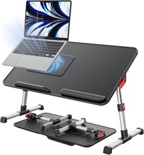 Cooper Desk PRO Large Laptop Table, Adjustable Height Laptop Lap Tray BLACK