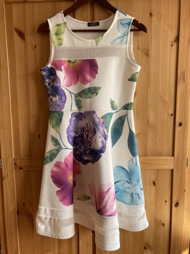 Evita scuba dress white with