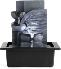 Indoor Tabletop Fountain Water Features with Lights, Indoor Waterfall Fountains 