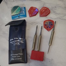 Pro Leo Newstead 20g Dart Set Jim Pike Darts - Nickel Silver - Pouch - Vintage 
