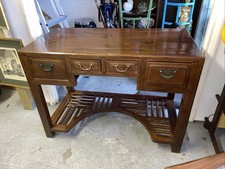 Vintage Elm Wood Chinese Desk